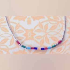 Petite Liquid Silver W/Beads 14” Choker Vintage